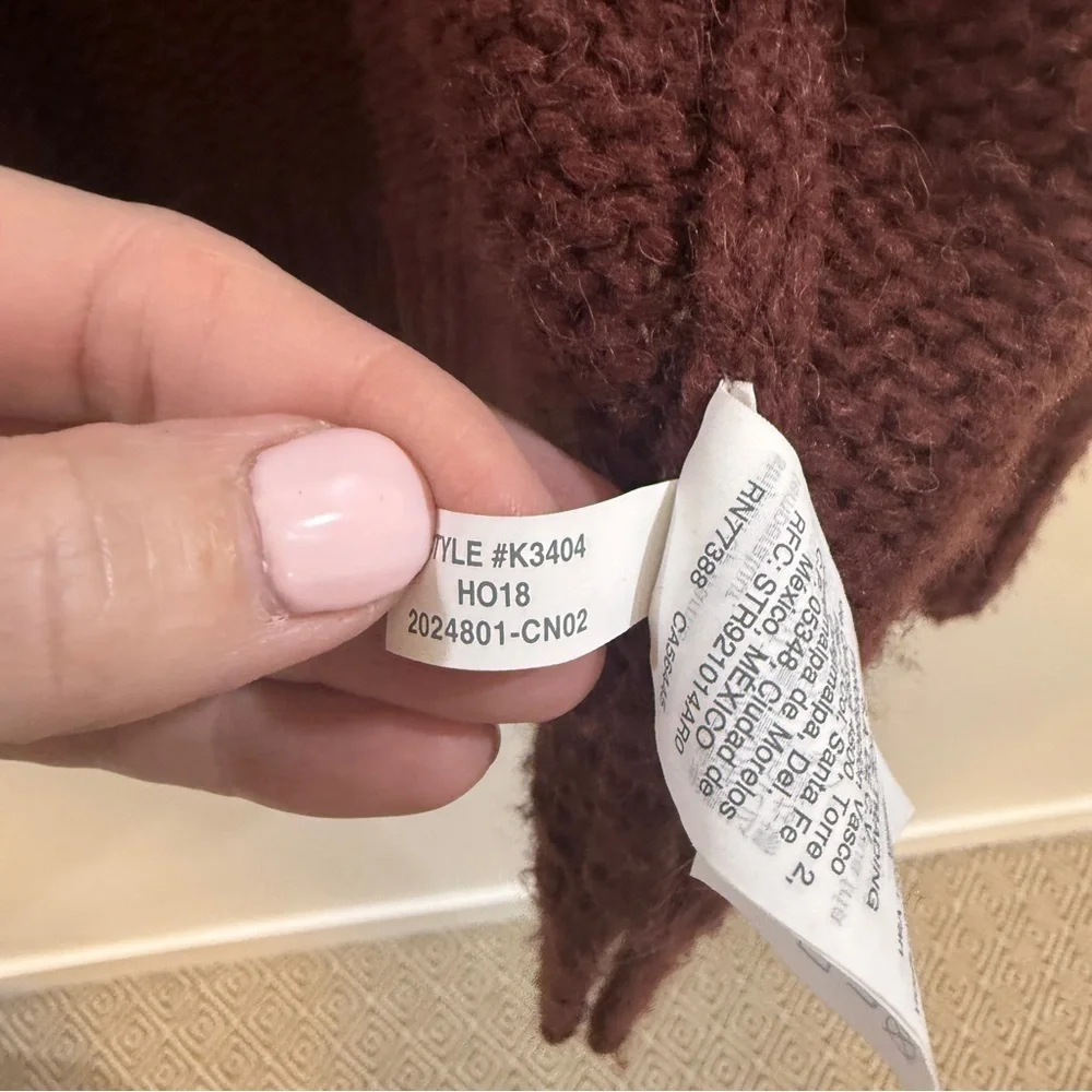 MADEWELL | burgundy Balloon-Sleeve Cardigan Sweater